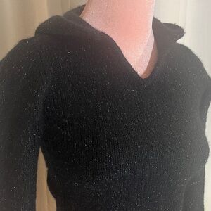 Sparkly Black Hooded Sweater